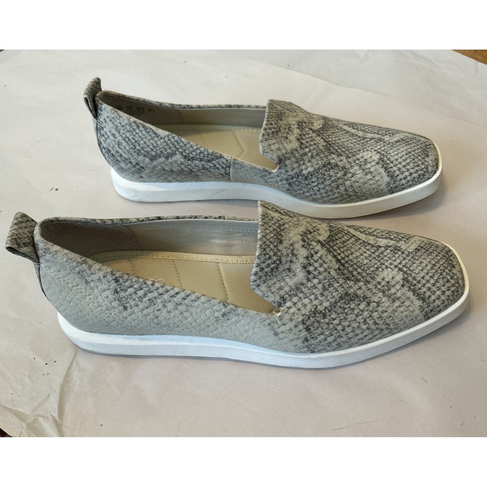 Franco Sarto Size 8.5 Boston Slip On Snake Animal Print Loafer Comfort Shoe Gray